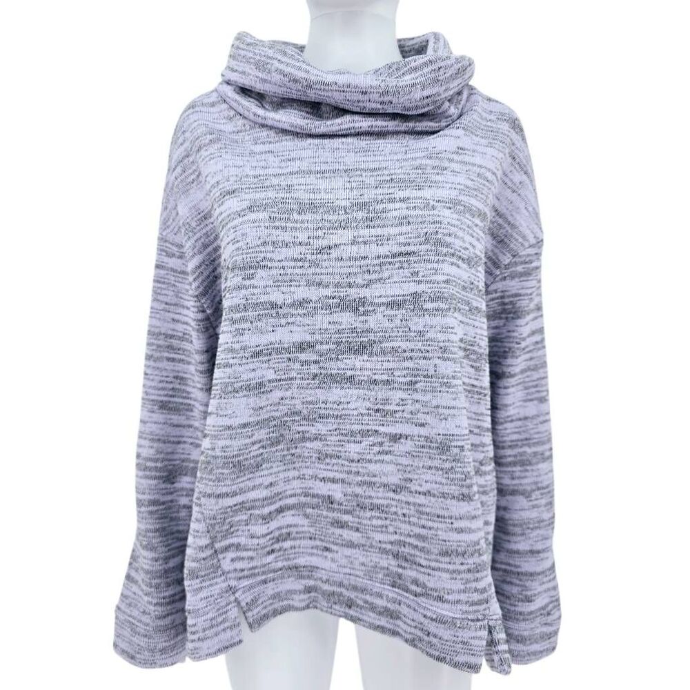 Anthropologie Saturday Sunday Cowl Neck Fleece Pullover Sweater Purple L